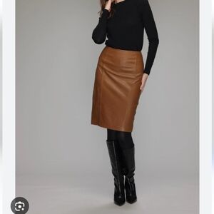 VINTAGE Leather Pencil Skirt